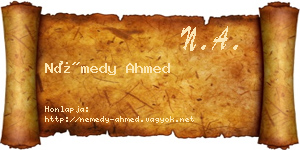 Némedy Ahmed névjegykártya